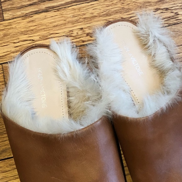 Leather mules with fur trim - Pour La Victoire - Picture 3 of 8